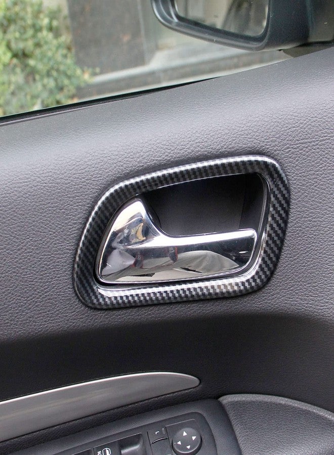 crosselec Carbon Fiber Interior Door Handle Panel Cover Trim for Dodge Durango 2011-2020 - Image 3